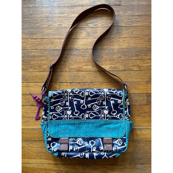 FOSSIL Key-Per Colorful Navy Messenger Bag - Picture 1 of 16